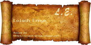 Loisch Ernye névjegykártya